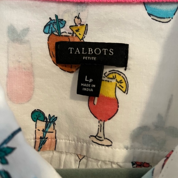 Talbots Colorful Cocktail Print Shirt - Picture 2 of 4